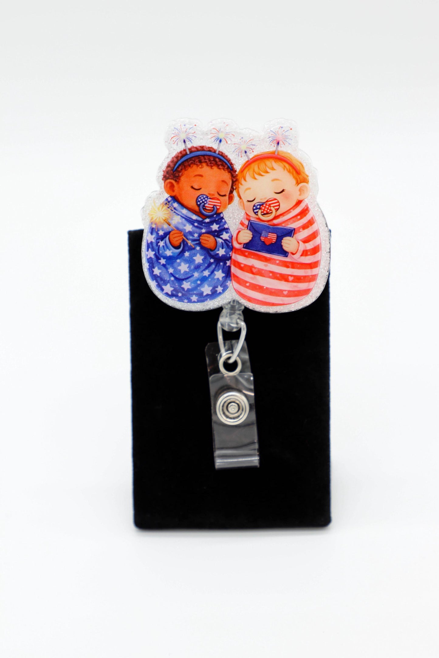 Baby Fourth of July, Nurse Badge Reel, NICU nurse, Labor and Delivery Nurse, Mother Baby Nurse, Pediatric Nurse, Badge Reel