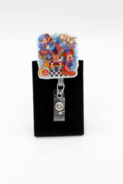 Disney Themed Fourth of July Nurse Badge Reel