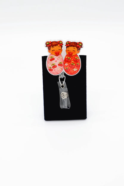 Baby Badge Reel, Cherries, Nurse Badge Reel