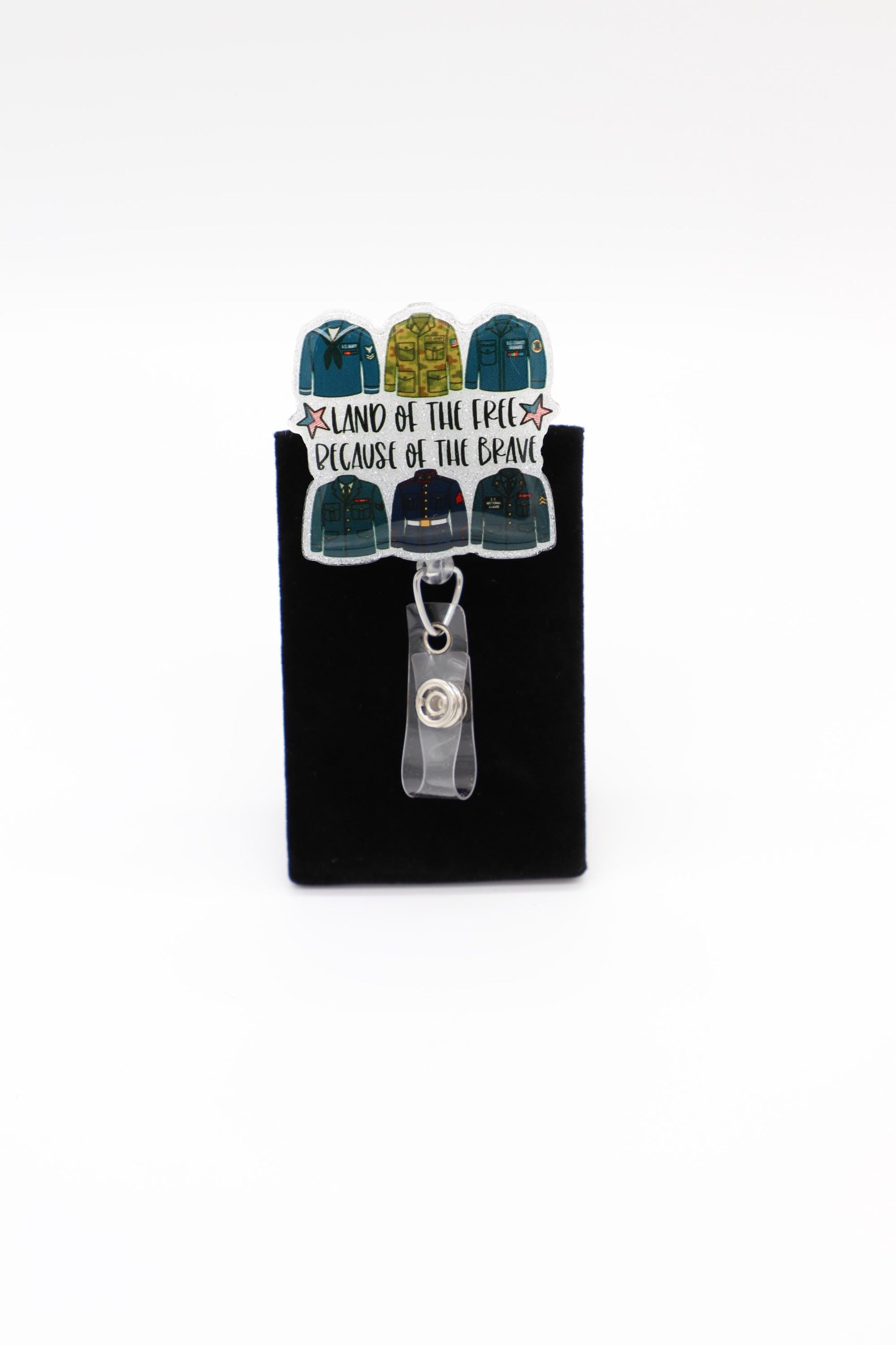 Land of the Free Because of the Brave Badge Reel, Patriotic Badge Reel, Veterans Badge Reel, Memorial Day Badge Reel