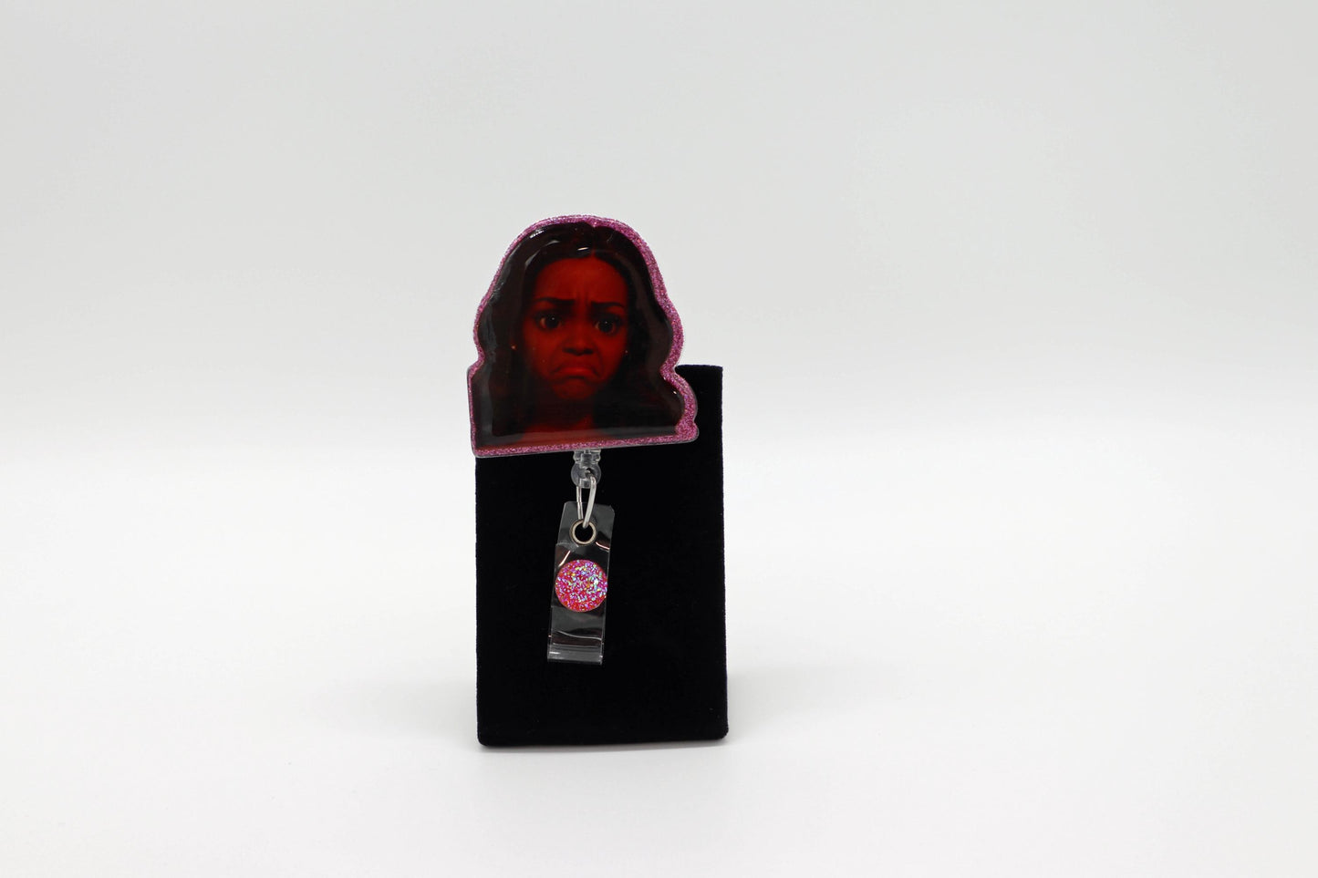 Funny Barbie Face, Black Barbie, Nurse Badge Reel