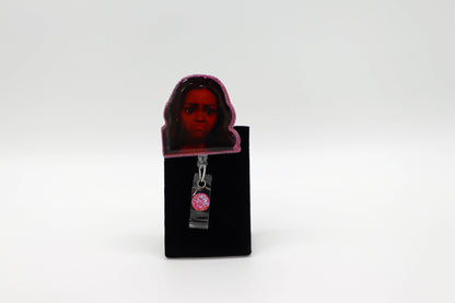 Funny Barbie Face, Black Barbie, Nurse Badge Reel