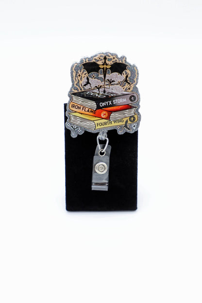 Fourth Wing Badge Reel, Book Lover Badge Reel, Iron Flame, Onyx Storm