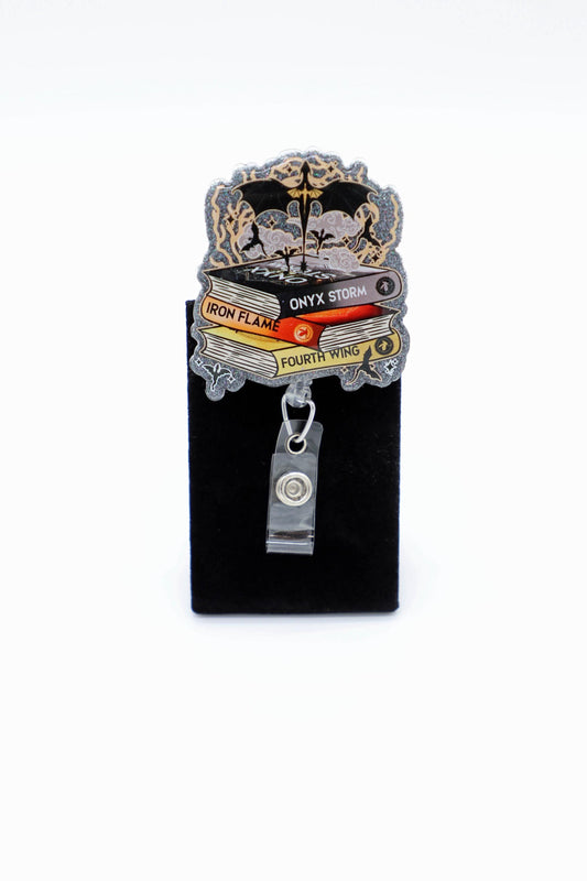 Fourth Wing Badge Reel, Book Lover Badge Reel, Iron Flame, Onyx Storm