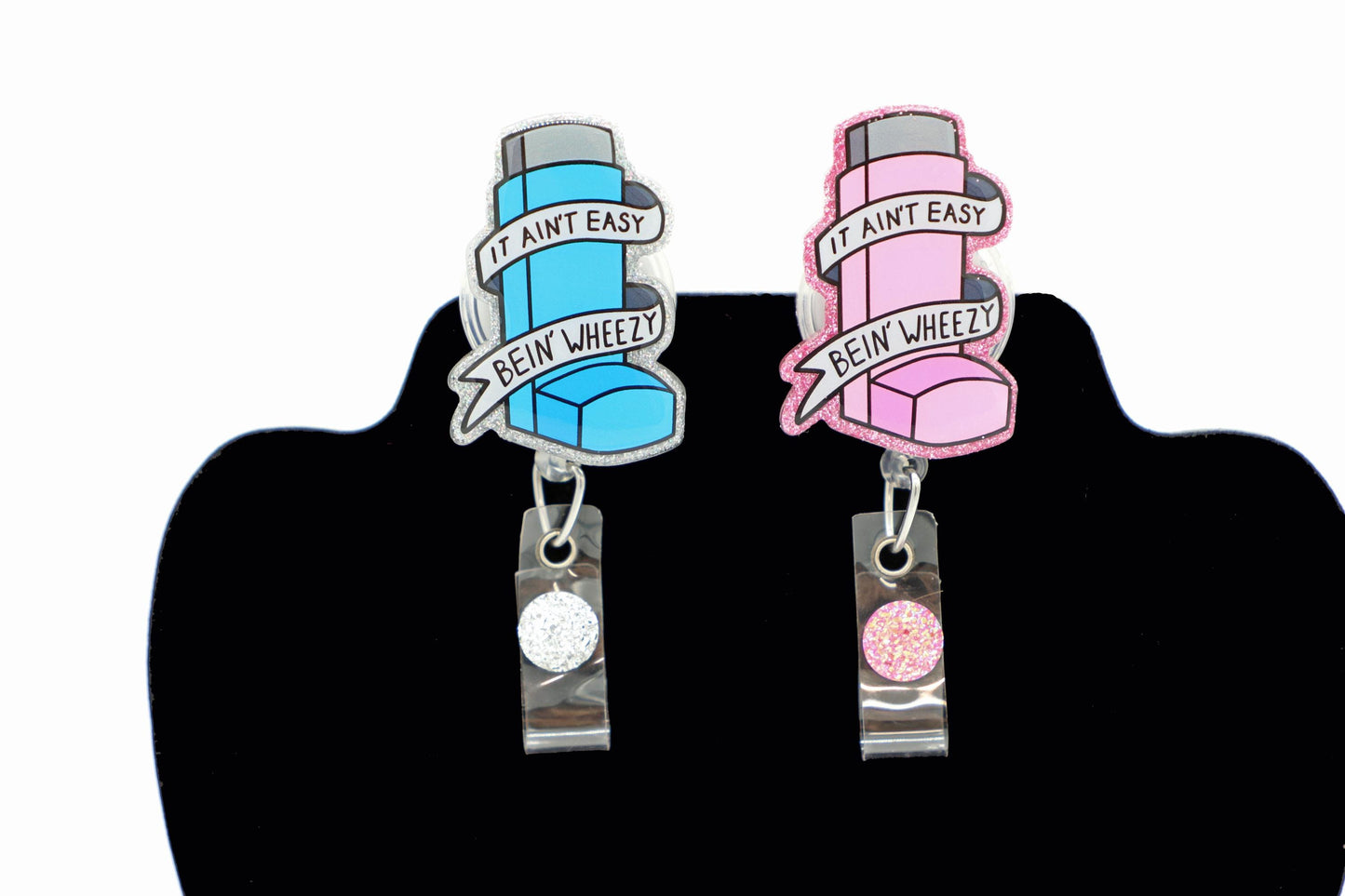 It Ain't Easy Being Wheezy Badge Reel, Inhaler Badge Reel, RT Badge Reel, Respiratory Therapist Badge Reel, Pulmonologist Badge Reel
