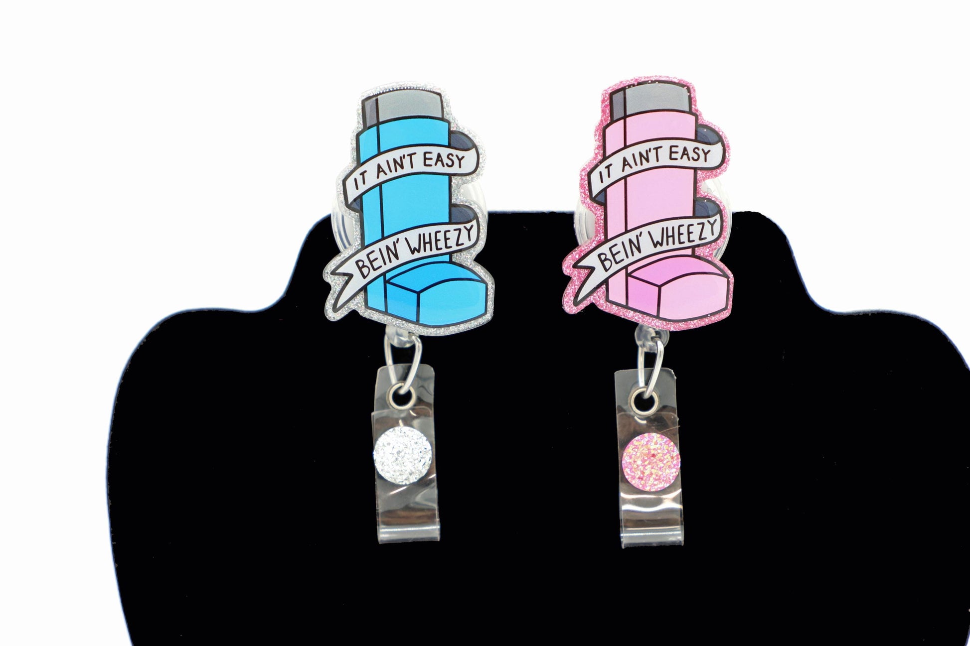 It Ain't Easy Being Wheezy Badge Reel, Inhaler Badge Reel, RT Badge Reel, Respiratory Therapist Badge Reel, Pulmonologist Badge Reel