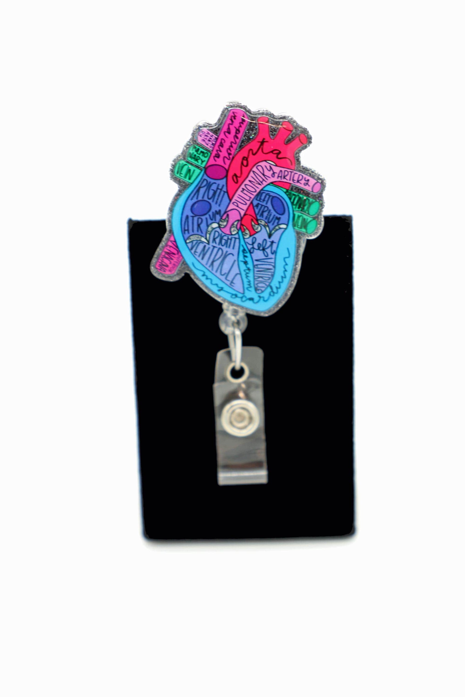 Anatomic Heart Badge Reel, Cardiac Nurse Badge Reel, Telemetry Nurse Badge Reel