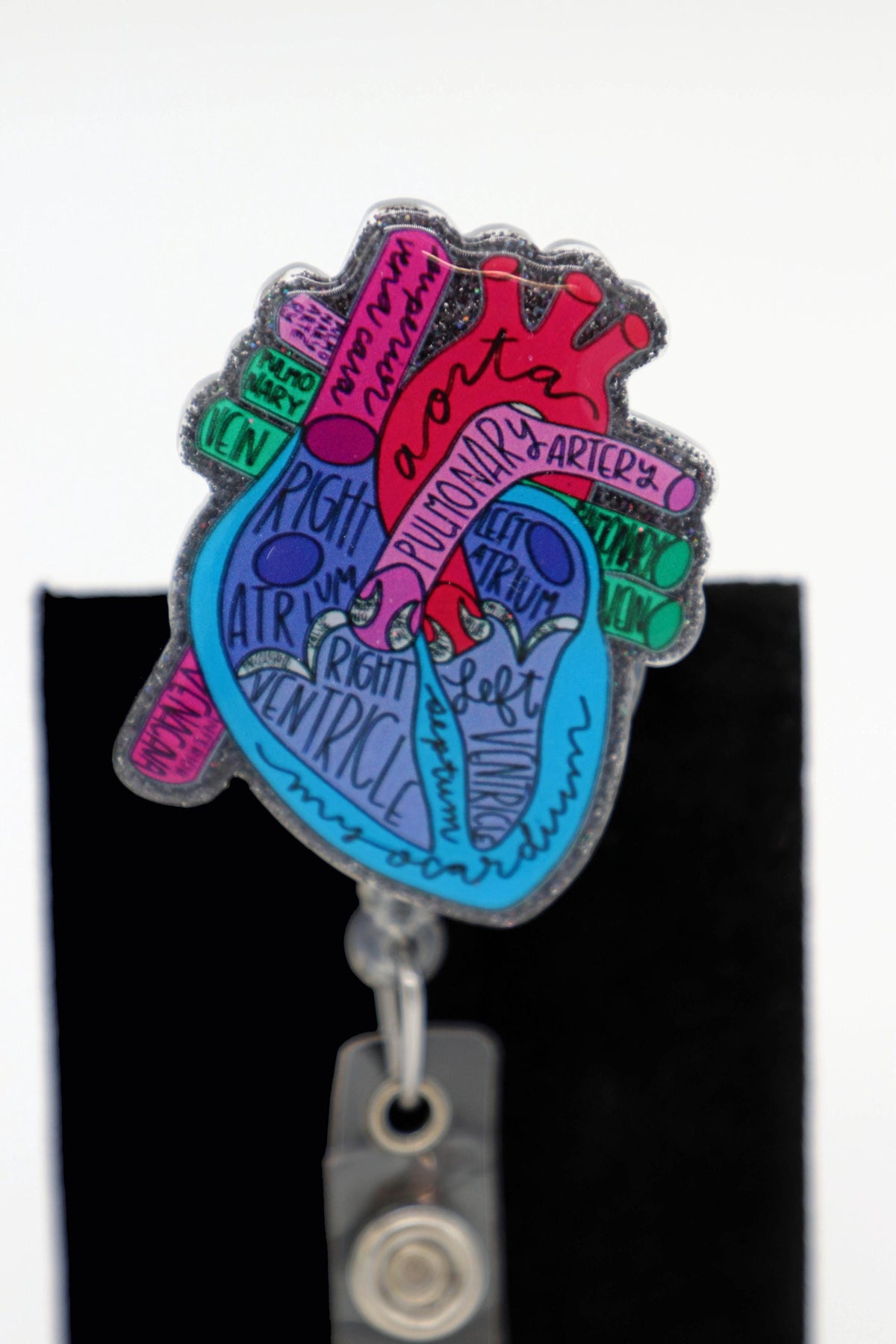 Anatomic Heart Badge Reel, Cardiac Nurse Badge Reel, Telemetry Nurse Badge Reel