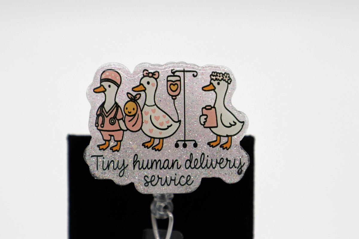 Tiny Human Deliver Service, L&D Nurse Badge Reel, Labor and Delivery Nurse