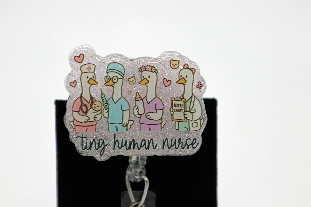 Tiny Human Nurse, NICU Nurse, Badge Reel, Mother Baby Nurse, Labor and Delivery Nurse