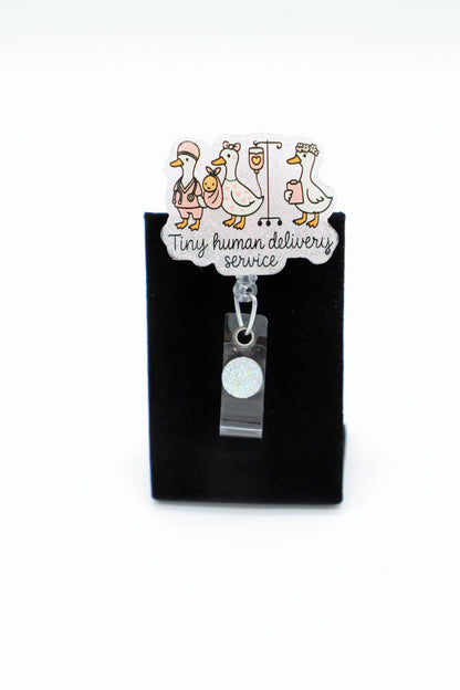 Tiny Human Deliver Service, L&D Nurse Badge Reel, Labor and Delivery Nurse