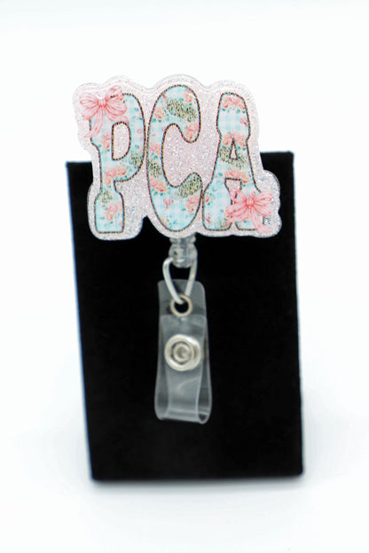 PCA Bow Badge Reel, Patient Care Assistant Badge Reel