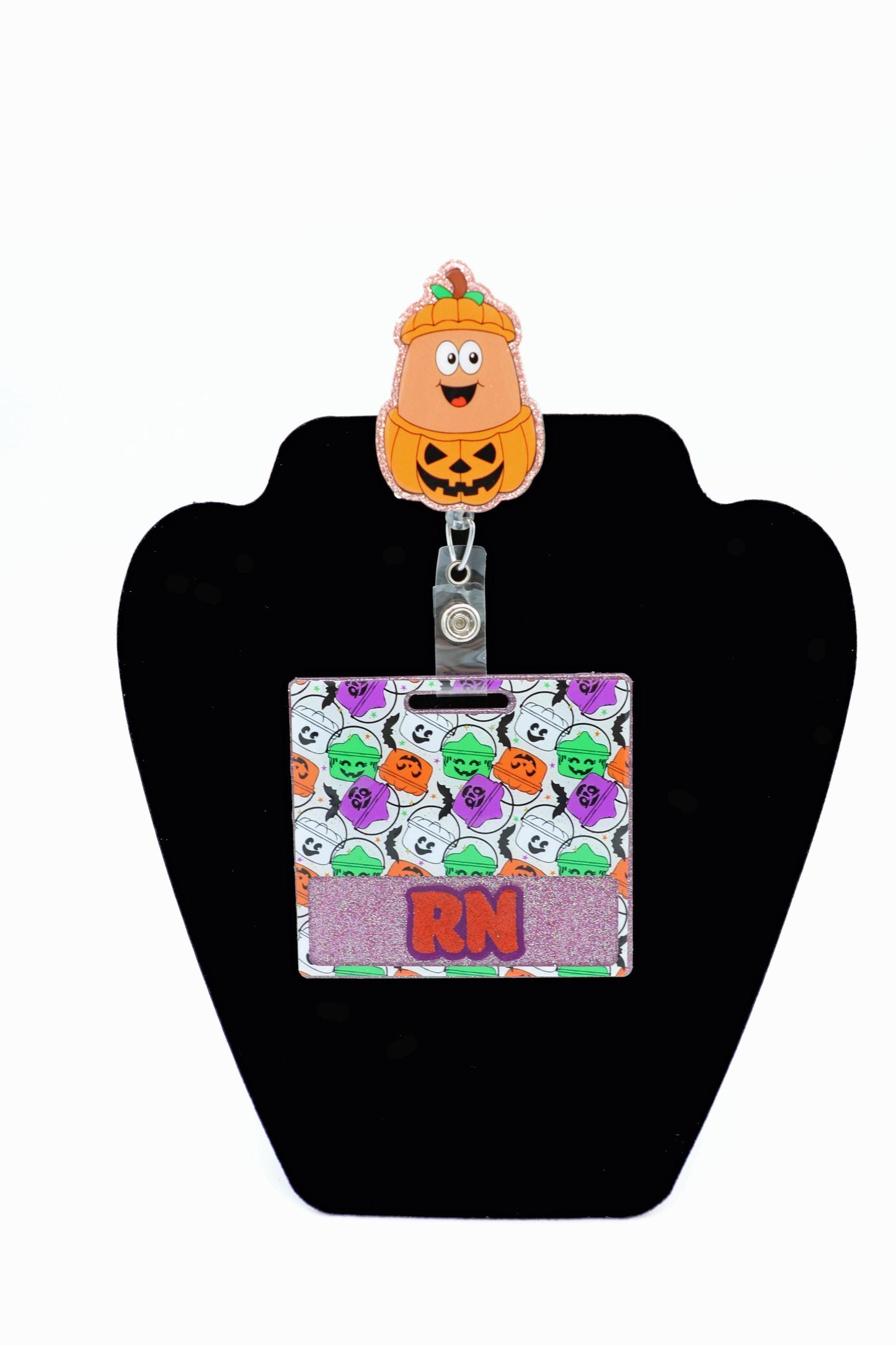 Spooky Nugget Nurse Badge Reel, Retractable ID Clip, Fun Healthcare Worker Gift