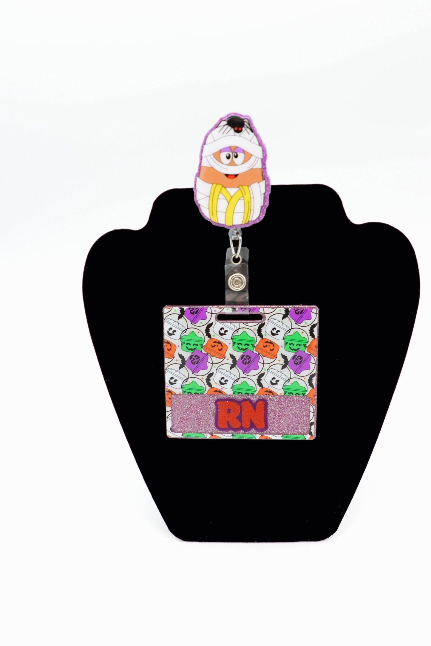 Spooky Nugget Nurse Badge Reel, Retractable ID Clip, Fun Healthcare Worker Gift