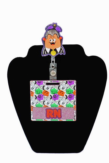 Spooky Nugget Nurse Badge Reel, Retractable ID Clip, Fun Healthcare Worker Gift