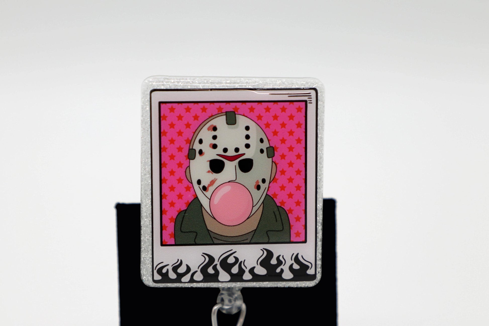 Serial Killer Halloween Badge Reel, Horror Film Lover Gift, Spooky ID Holder