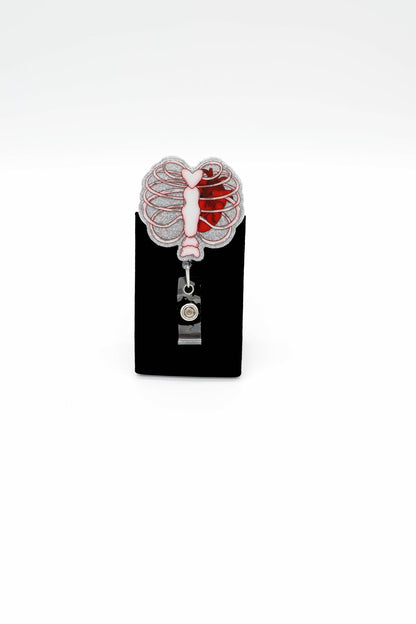 Anatomical Chest Badge Reel for RT, Critical Care, Healthcare Worker