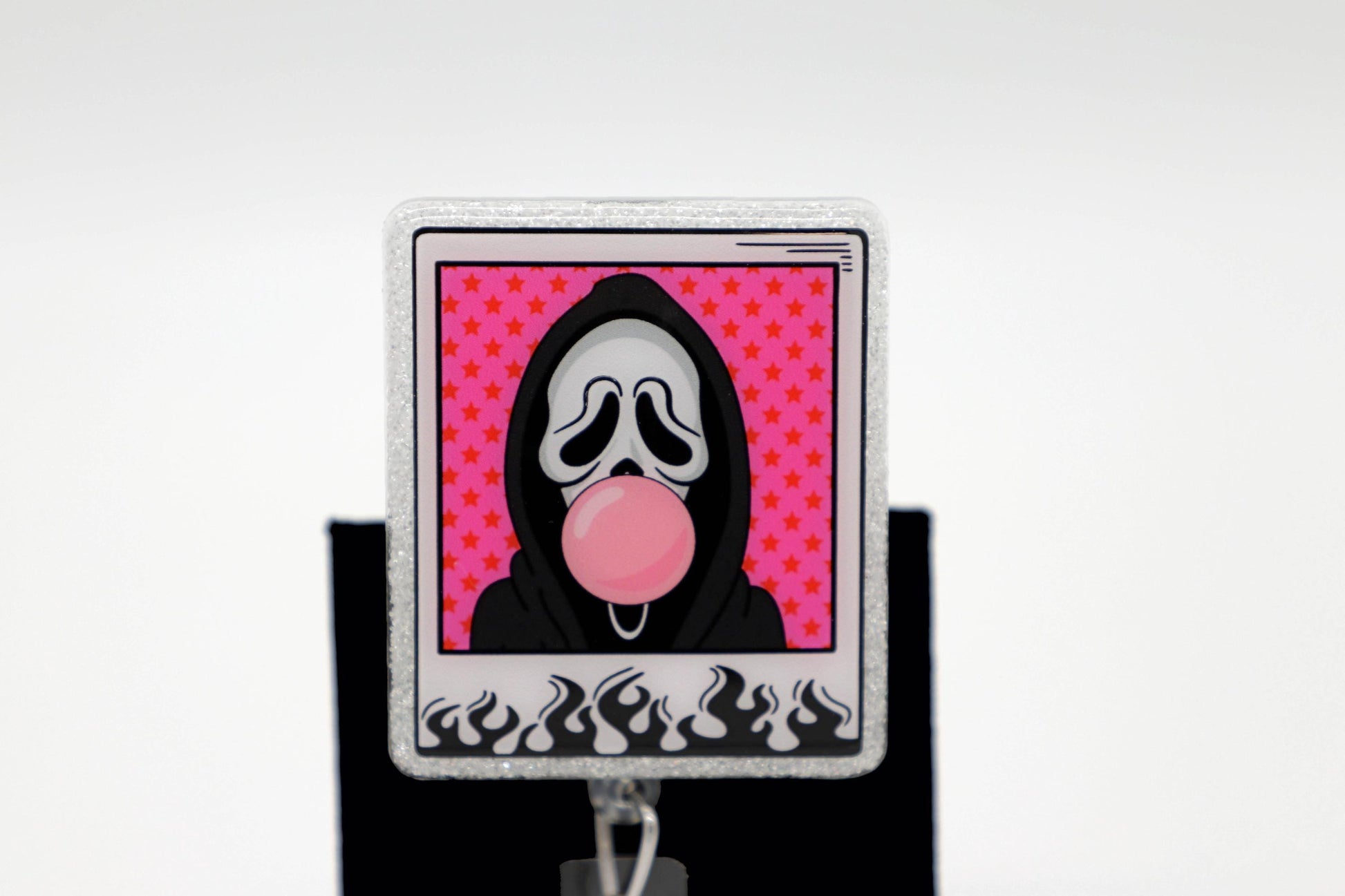 Serial Killer Halloween Badge Reel, Horror Film Lover Gift, Spooky ID Holder