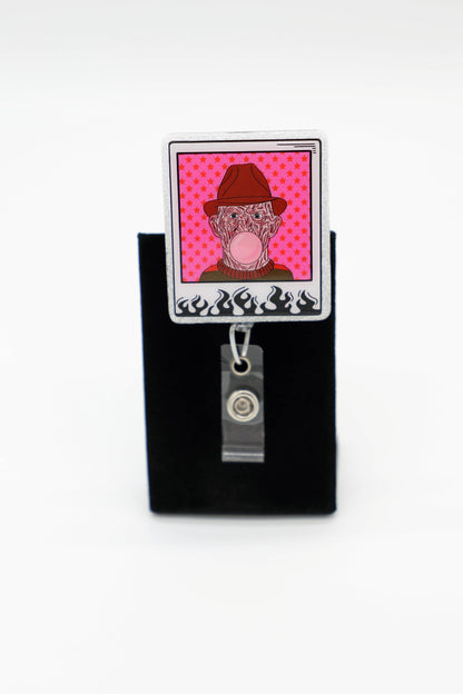 Serial Killer Halloween Badge Reel, Horror Film Lover Gift, Spooky ID Holder