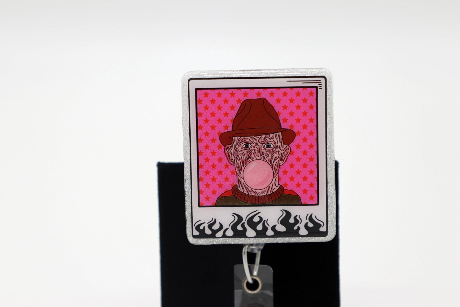Serial Killer Halloween Badge Reel, Horror Film Lover Gift, Spooky ID Holder