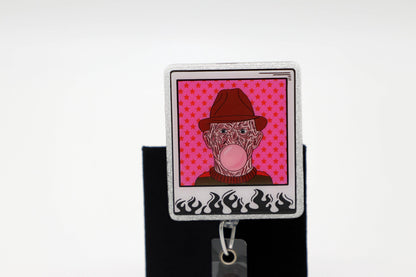 Serial Killer Halloween Badge Reel, Horror Film Lover Gift, Spooky ID Holder