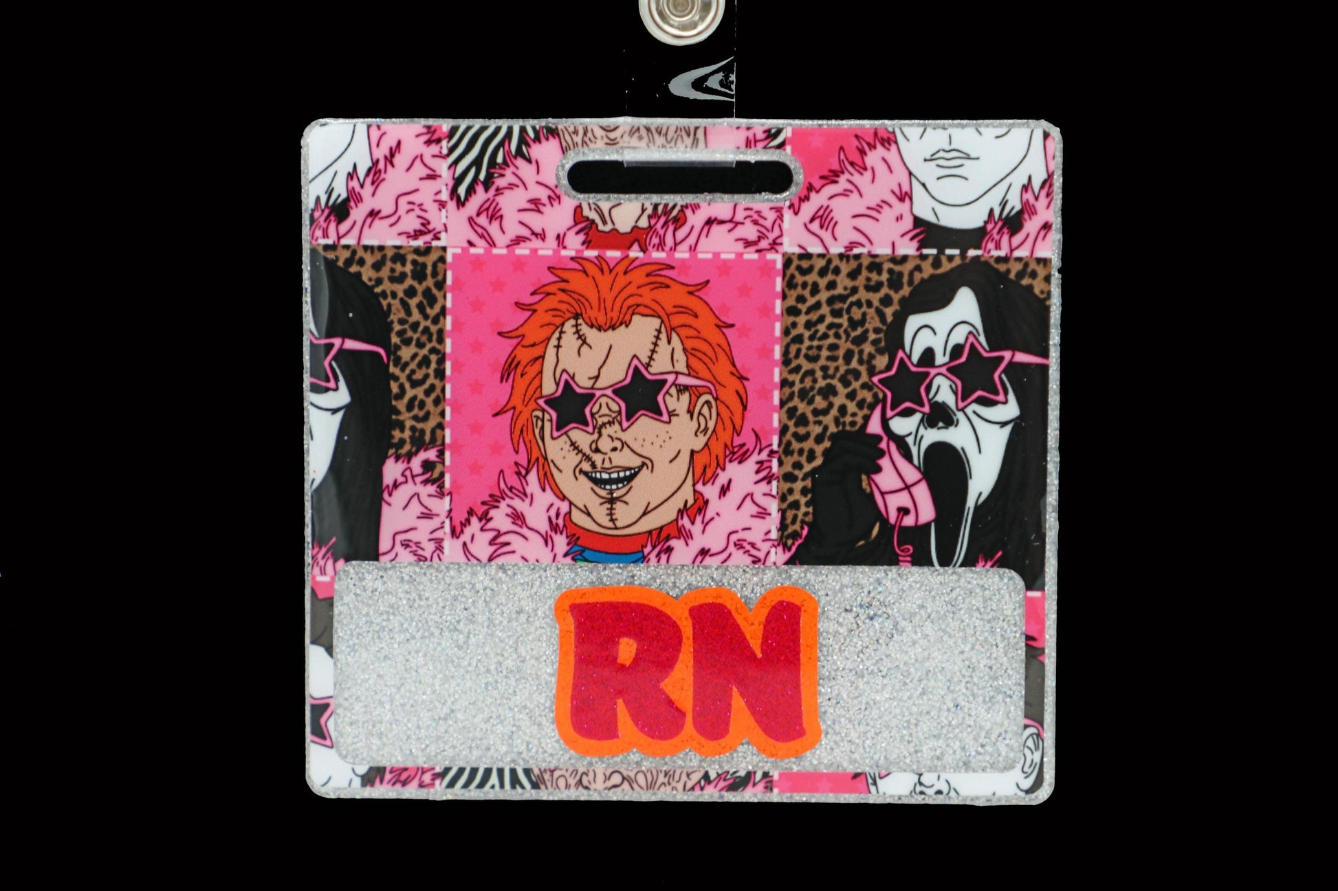 Serial Killer Halloween Badge Reel, Horror Film Lover Gift, Spooky ID Holder