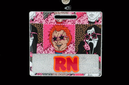 Serial Killer Halloween Badge Reel, Horror Film Lover Gift, Spooky ID Holder