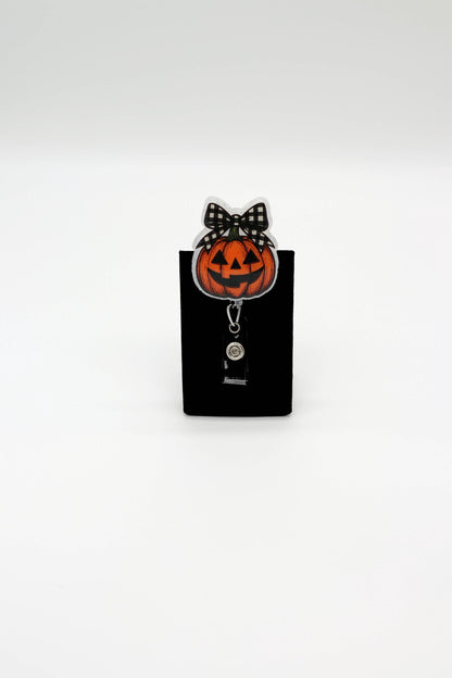 Halloween Pumpkin Nurse Badge Reel, Cute Jack O Lantern ID Holder, Healthcare Worker Accessory