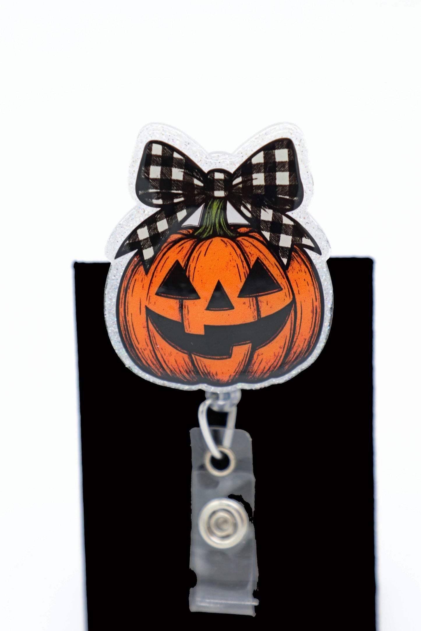Halloween Pumpkin Nurse Badge Reel, Cute Jack O Lantern ID Holder, Healthcare Worker Accessory
