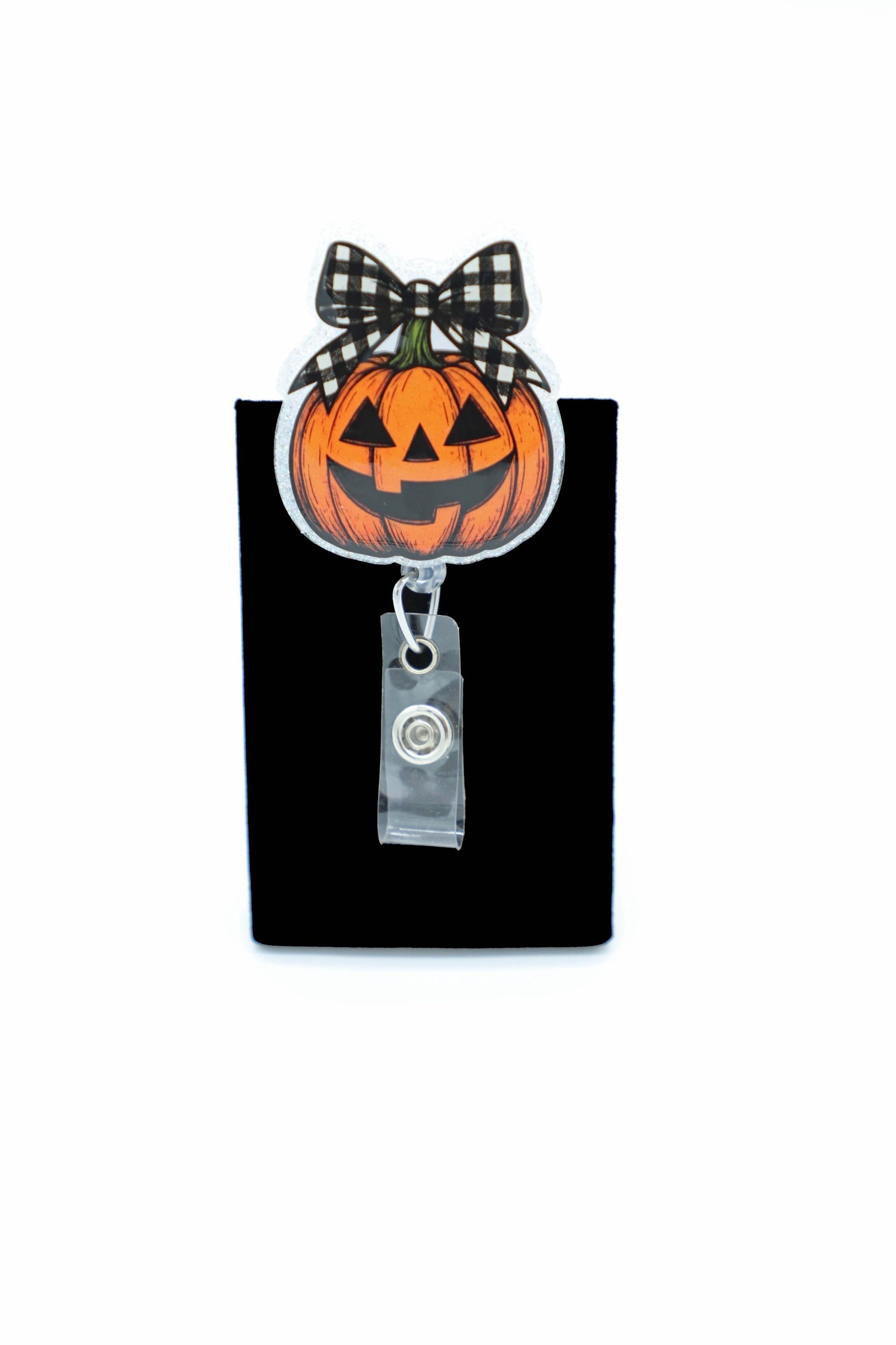 Halloween Pumpkin Nurse Badge Reel, Cute Jack O Lantern ID Holder, Healthcare Worker Accessory