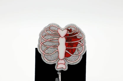 Anatomical Chest Badge Reel for RT, Critical Care, Healthcare Worker