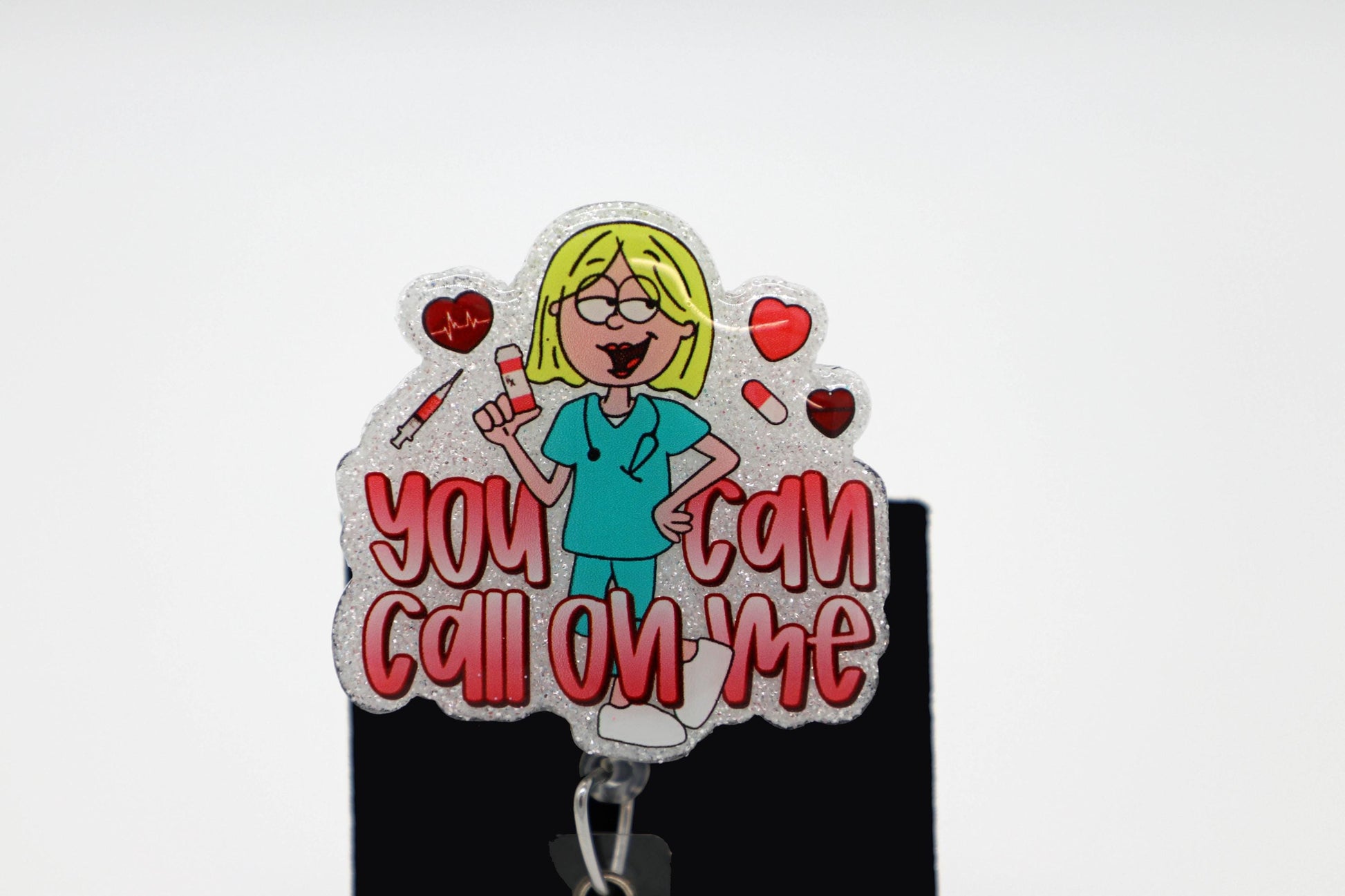 Millennial Nurse Badge Reel with Humor, Retractable Hospital ID Holder, RN Work Accessory