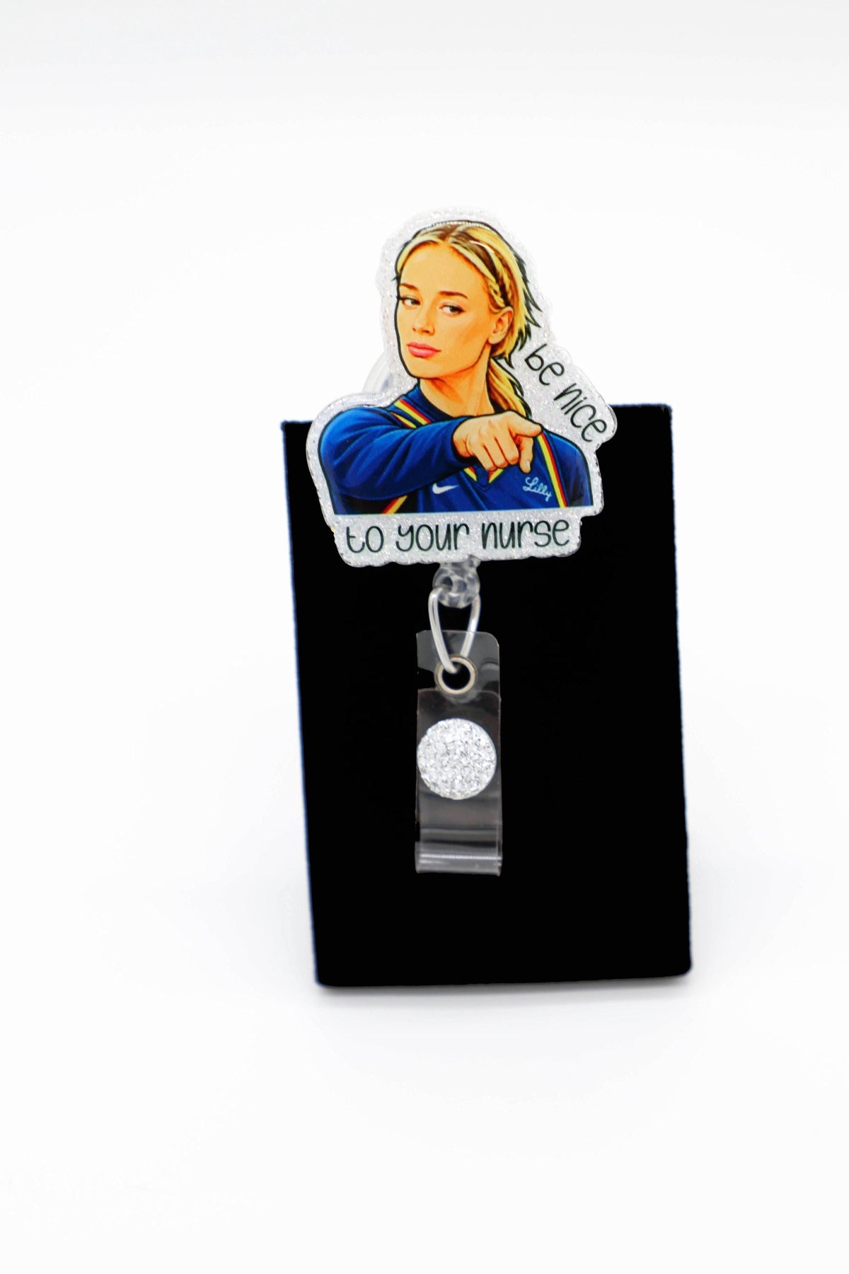 Be Nice to Your Nurse Badge Reel, Retractable ID Holder, Funny ER Accessory