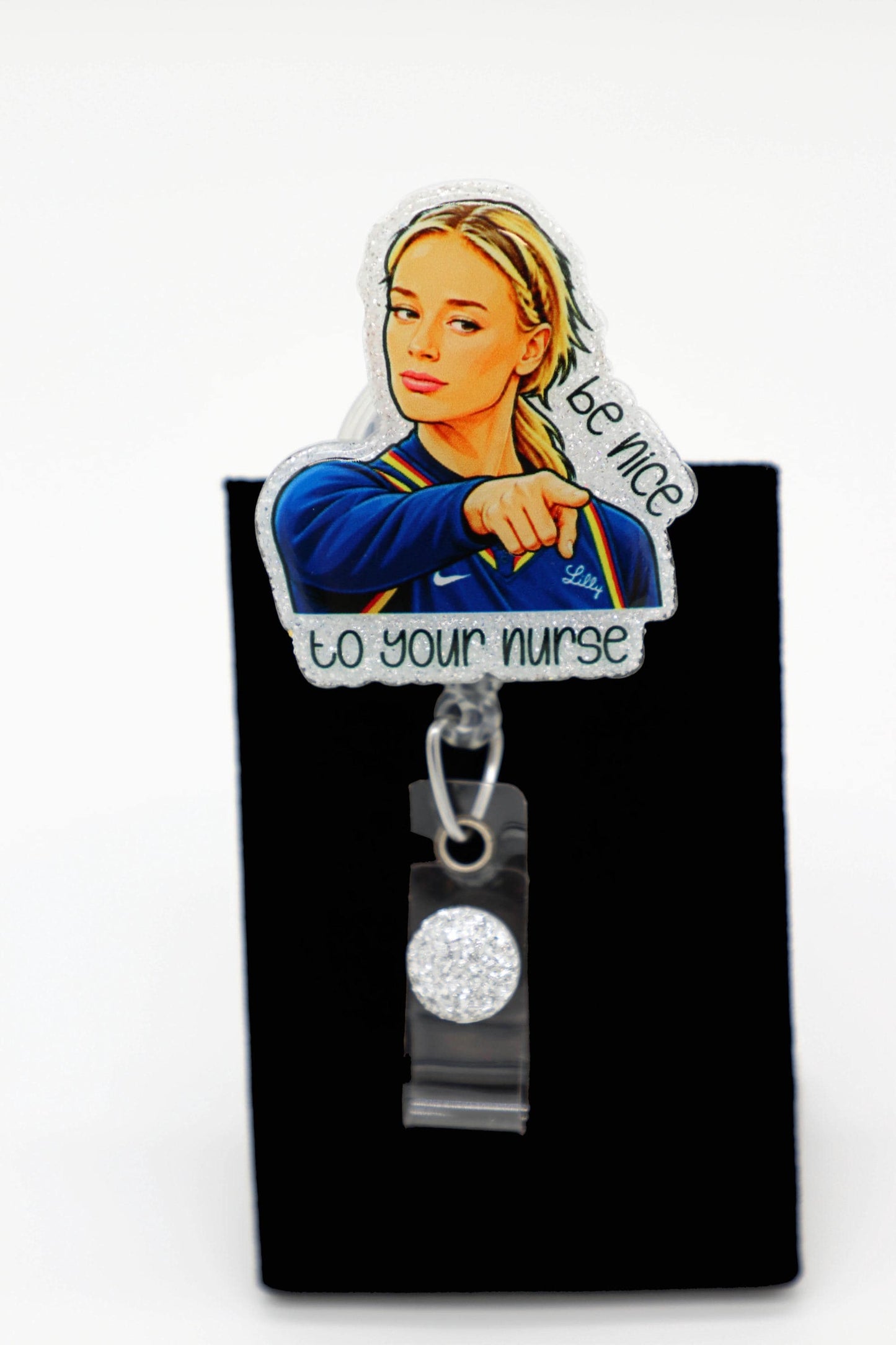 Be Nice to Your Nurse Badge Reel, Retractable ID Holder, Funny ER Accessory