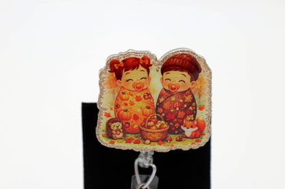 Thanksgiving Babies Badge Reel, Fall ID Holder, NICU Nurse Gift, Seasonal RN Accessory