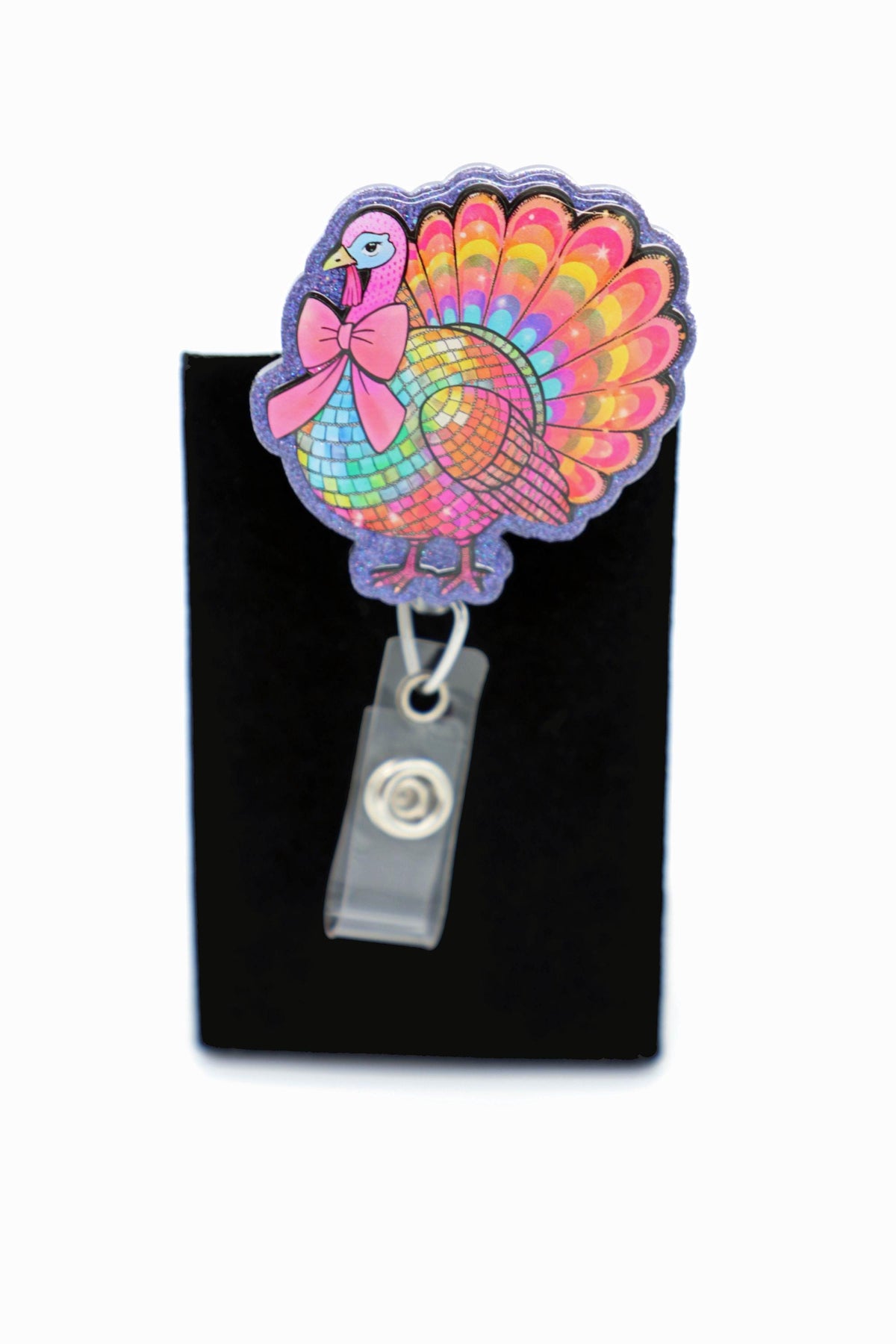 Colorful Turkey Thanksgiving Badge Reel, Fall ID Holder, Nurse Accessory, Healthcare Worker Gift