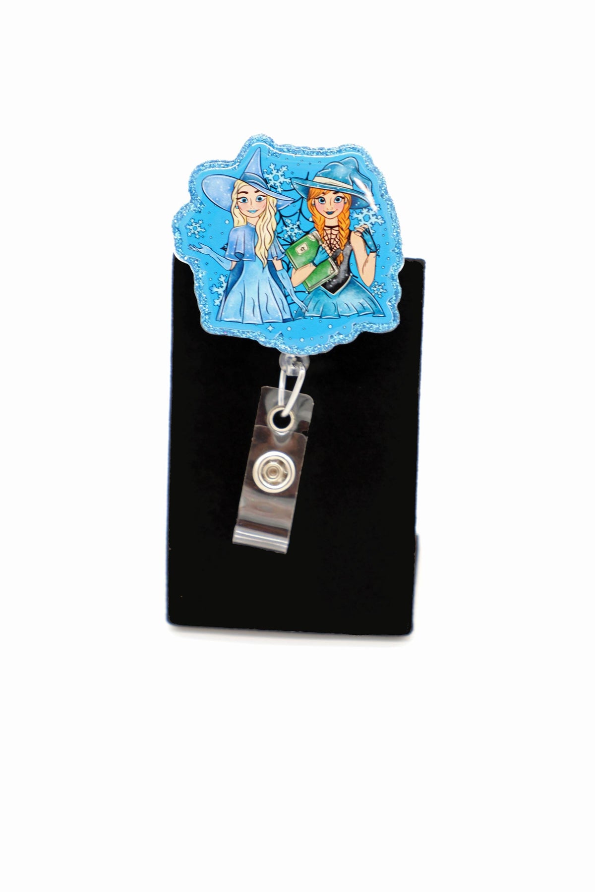 Halloween Nurse ID Holder with Frozen Witches, Retractable Clip, Pediatric Staff Accessory
