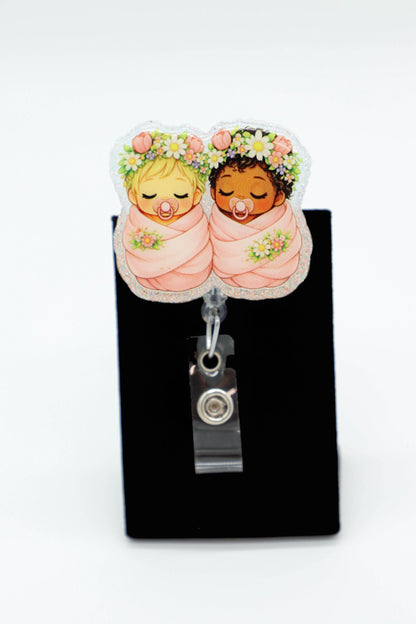 Sweet Newborn Retractable Badge Clip, Mother Baby Unit, Hospital Staff Gift