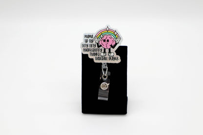 Neurology Nurse Retractable ID Clip, Mama Quote, Hospital Staff Gift