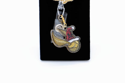 Magical Castle Christmas Badge Holder, Wizard Theme, Nurse ID Reel, Seasonal Work Accessory