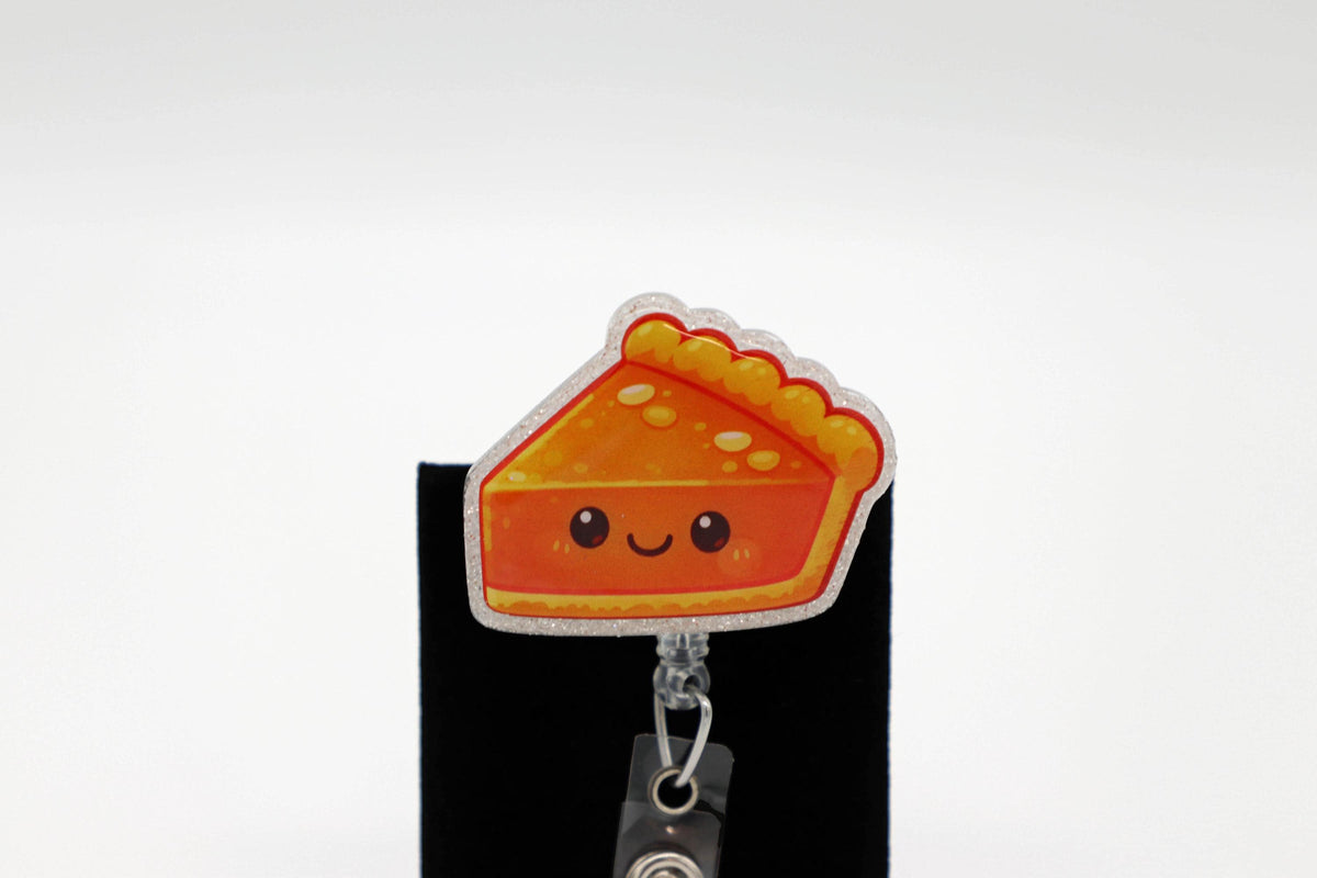 Pumpkin Pie Badge Reel for Nurses, Thanksgiving ID Holder, Healthcare Worker Accessory