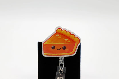 Pumpkin Pie Badge Reel for Nurses, Thanksgiving ID Holder, Healthcare Worker Accessory