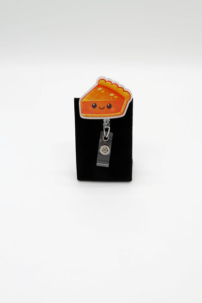 Pumpkin Pie Badge Reel for Nurses, Thanksgiving ID Holder, Healthcare Worker Accessory