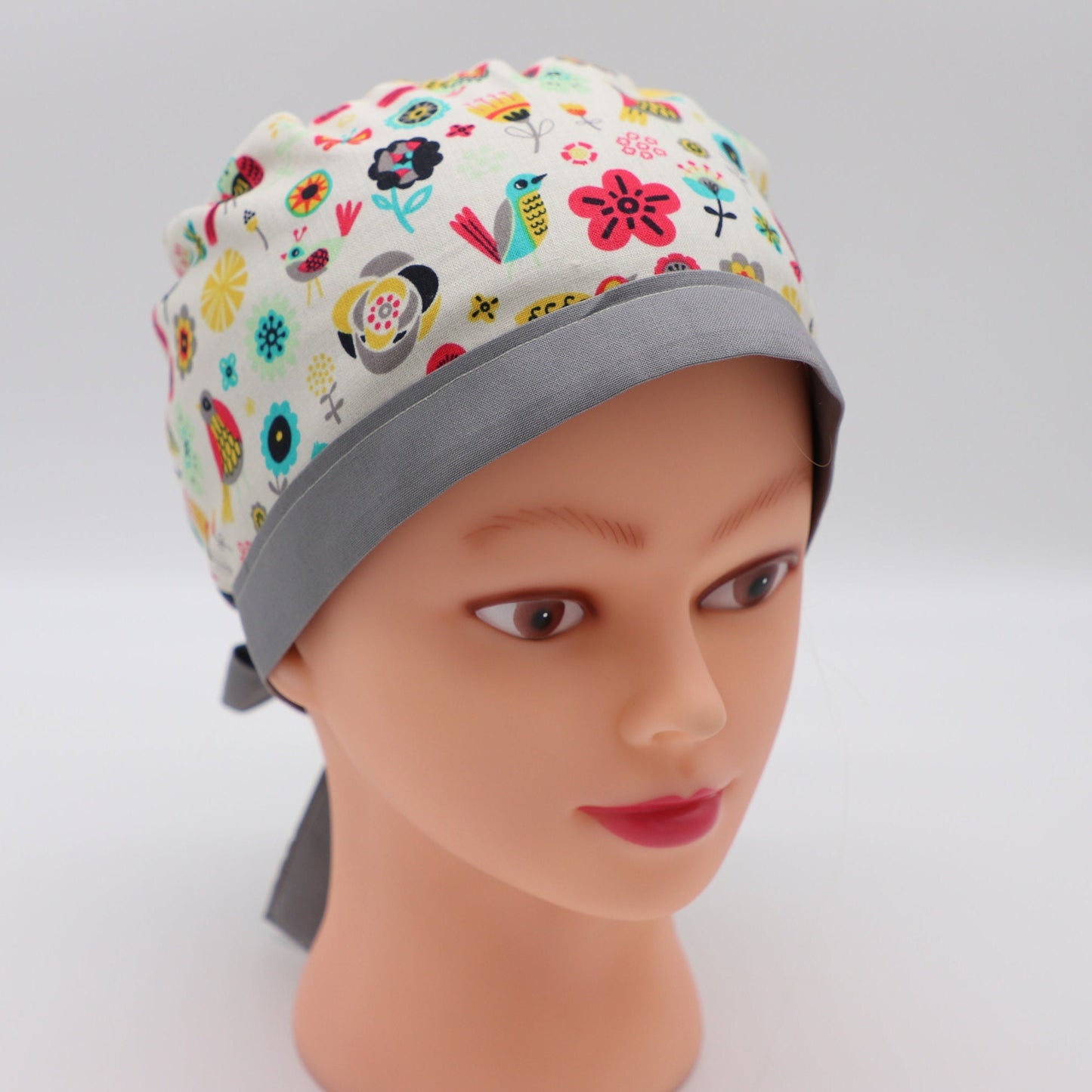 Birds & Flowers Nurse Scrub Cap