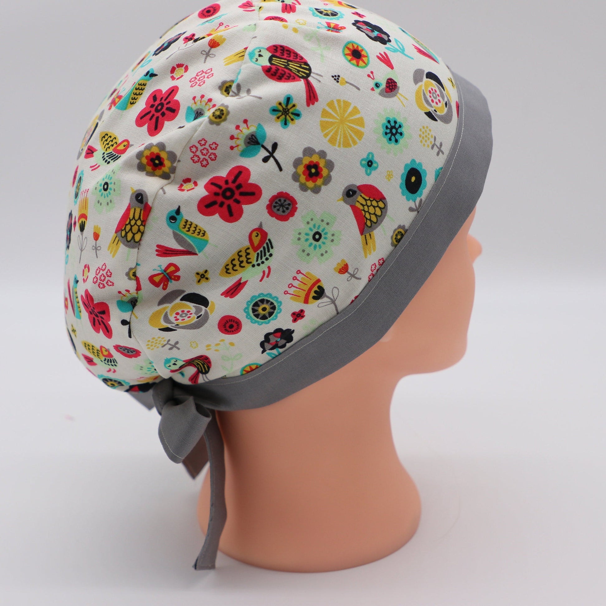 Birds & Flowers Nurse Scrub Cap