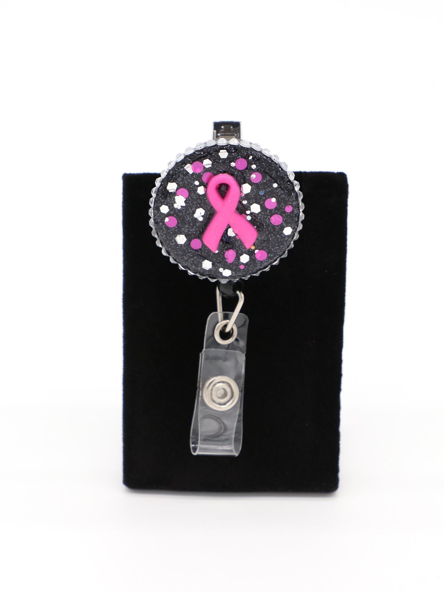 Nurse Badge Reel: Breast Cancer Awareness Ribbon