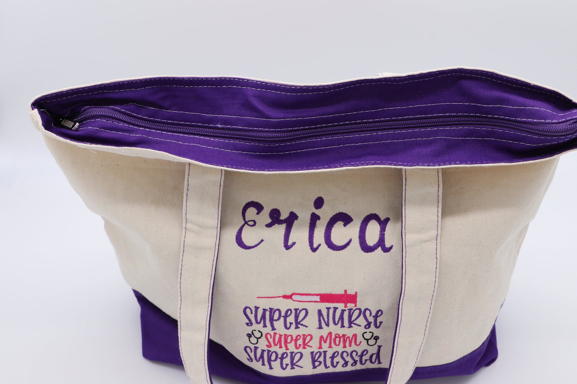 Canvas Embroidered Nursing Bag