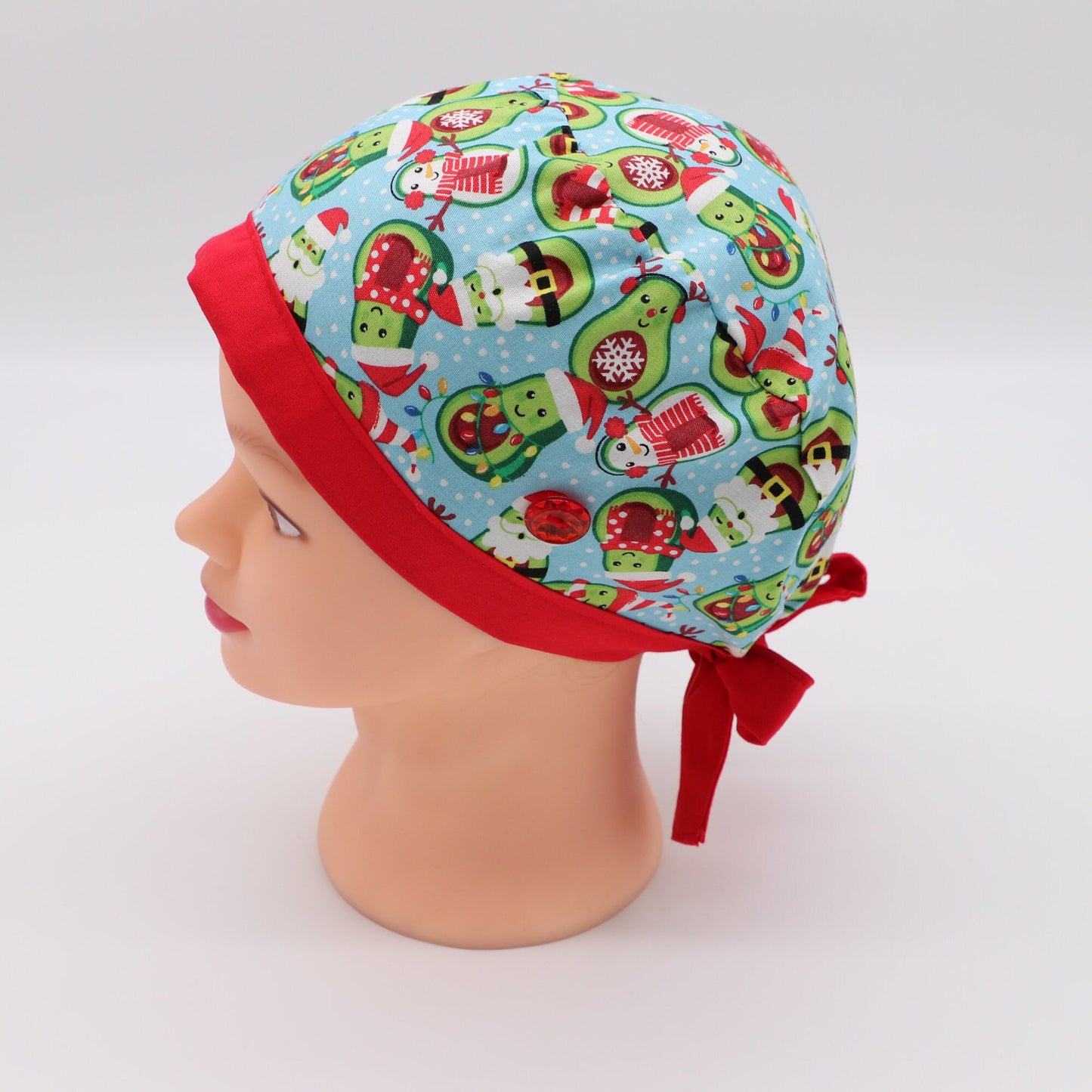 Avocado Christmas Nurse Scrub Cap