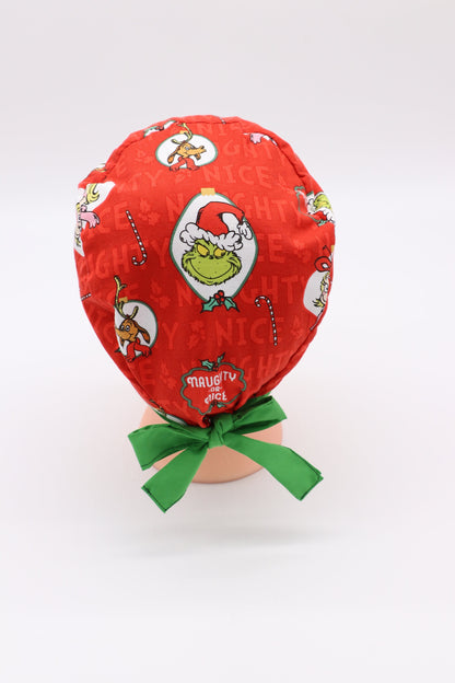Grinch Nurse Scrub Cap/Ponytail Holder