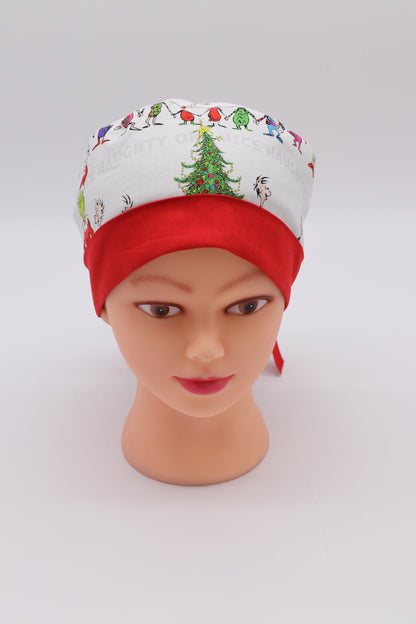 Grinch Nurse Scrub Cap/Ponytail Holder